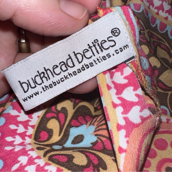 Vintage Buckhead Betties Blouse Size Medium Pullover Retro Print Hippie - Picture 10 of 10